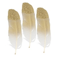 Decoratieve veren met glitterverloop - 6 stuks