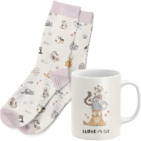 Cadeauset met kattenmok en sokken