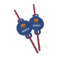 Blauwe FC Barcelona-rietjes - 6 stuks
