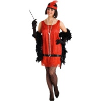 Rood cabaret kostuum