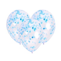 Transparante latex ballonnen met confetti van 30 cm - 3 stuks