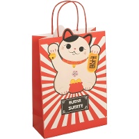 Cadeautas 32 x 26 x 10 cm met Gelukskat (Maneki Neko)