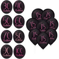 Elegant Pink nummerballonnen - 8 stuks