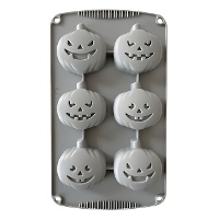 Siliconen mal van griezelige pompoenen 30 x 17 cm - Versier - 6 holtes
