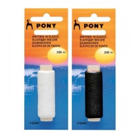 Wit of zwart elastisch garen - Pony - 200 m