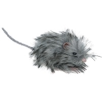Grijs pluizige muis van 11 cm