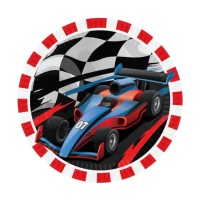 Raceplaten met auto's van 18 cm - 8 stuks