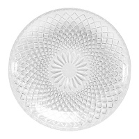 Glazen bord van 24,7 cm met gravure