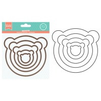 Set van Berensilhouet Stansmallen - Happy cut Artemio - 5 stuks