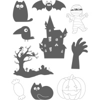 Acrylische Halloween-figurenstempels - 10 stuks