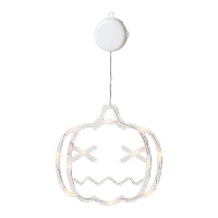 Hangende pompoen met licht en zuignap 38 x 21 cm