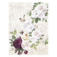 Rijstpapier met rozenranken en houtnerf van 29,7 x 42 cm - Artis decor - 1 stuk