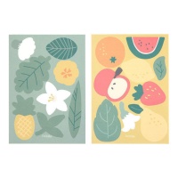 Voedselstickers fruit en bladeren - Dailylike - 2 vellen