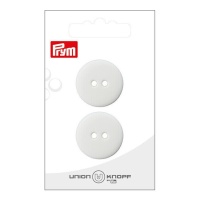 Witte knopen van 2,5 cm met twee gaten - Prym - 2 stuks