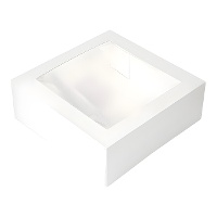 Witte taartdoos van 40 x 40 x 10 cm met venster
