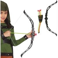 Zwarte boog en pijlen - 56 cm