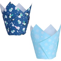 Papieren tulpvormige muffinvormpjes met Frozen ontwerp - PME - 24 stuks