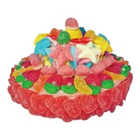 Veelkleurige snoeptaart met sterren van 1 kg