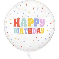 Transparante Orbz-ballon Happy Birthday van 60 cm