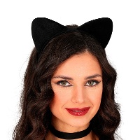 Zwarte Kattenhoofdband