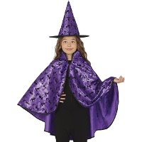 Heksenoutfit met hoed en cape - 2 stuks