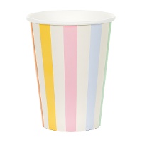 Multicolor gestreepte bekers 400 ml - 6 stuks
