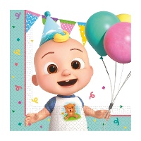 Servilletas de Cocomelon de 16,5 x 16,5 cm - 20 unidades