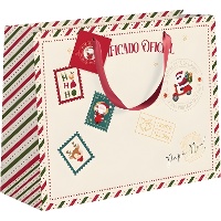 Cadeautas 35 x 28 x 15 cm met Kerstman