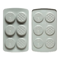 Duo-cirkel siliconen mal - 6 holtes