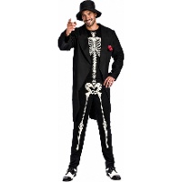 Skelettenkostuum met jas voor volwassenen
