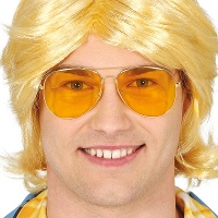 Gele aviator-stijl bril