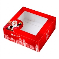 Doos van 28 x 28 x 7,5 cm voor Santa Claus gedecoreerde taart