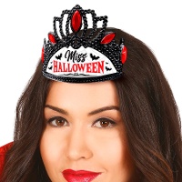 Zwarte kroondiadeem Miss Halloween