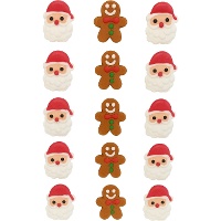 Suikerfiguurtjes van Kerstman en gemberkoekmannetje - Azucren - 15 stuks