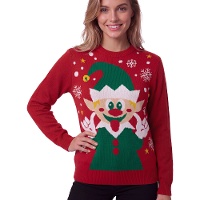 Kersttrui voor vrouwen met Kerstelf motief