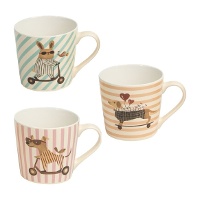 400 ml mok met honden op step - 1 stuk