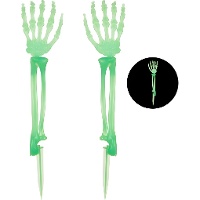 Gloeiende skelethanden van 46 cm - set van 2