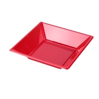 Kleurrijke plastic diepe borden van 17 cm - 6 stuks