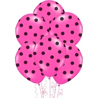 Latex ballonnen met zwarte stippen 30 cm - PartyDeco - 50 stuks