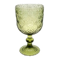 Groen gegraveerde glazen beker van 360 ml