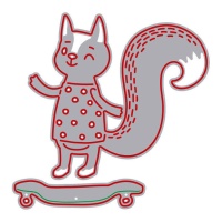 Stansmal van eekhoorn op skateboard Zag - Misskuty - 2 stuks