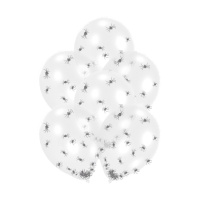 Doorzichtige latex ballonnen met spinconfetti van 27,5 cm - Amscan - 6 stuks