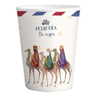 Witte Driekoningen bekers van 266 ml - 6 stuks