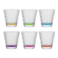 Tranenglas van 310 ml met gekleurde basis - 6 stuks