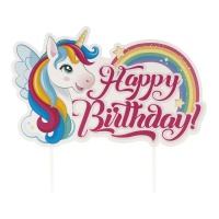 Unicorn Happy Birthday Topper - Dekora