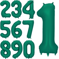86 cm fles groene cijferballon - PartyDeco - 1 stuk