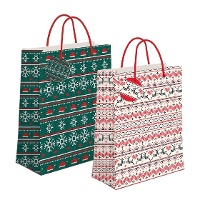 Kerstcadeautas 45 x 33 x 10 cm wit - 1 stuk