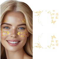 Zelfklevende gezichtssieraden met gouden vlinders