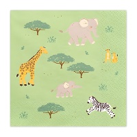 Safari mix-servetten 16,5 x 16,5 cm - 12 stuks