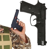 Zwarte militaire pistool - 22 cm